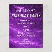 Gradient Deep Purple Birthday Invitation Postkarte (Vorderseite)