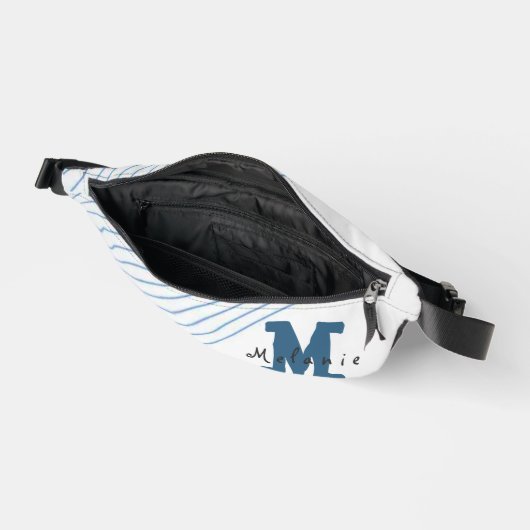 Gradient dynamic curve Abstract minimal Monogram Bauchtasche (Offen)