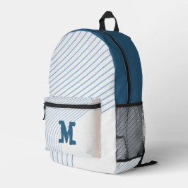 Gradient dynamic curve Abstract minimal Monogram  Bedruckter Rucksack