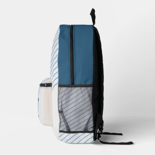 Gradient dynamic curve Abstract minimal Monogram Bedruckter Rucksack (Rechts)