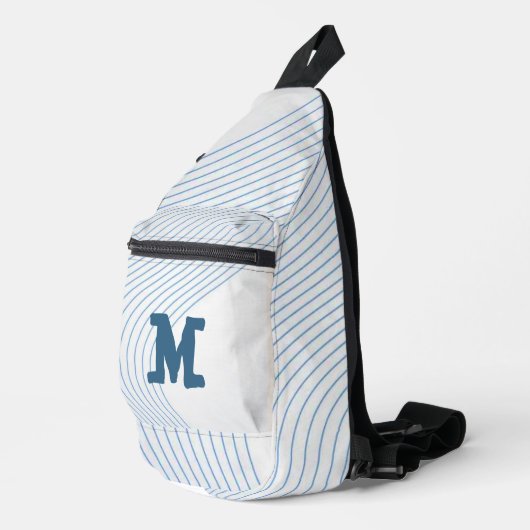 Gradient dynamic curve Abstract minimal Monogram Crossbody Bag (Rechte Ecke)