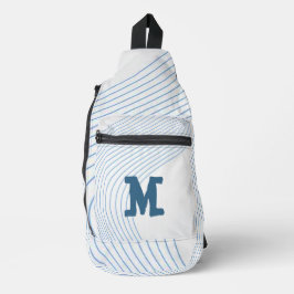 Gradient dynamic curve Abstract minimal Monogram  Crossbody Bag