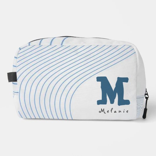 Gradient dynamic curve Abstract minimal Monogram Waschbeutel (Vorderseite)