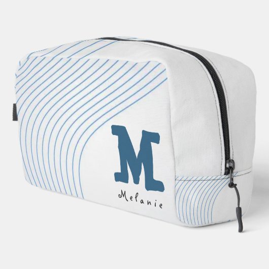 Gradient dynamic curve Abstract minimal Monogram Waschbeutel (Rechte Ecke)