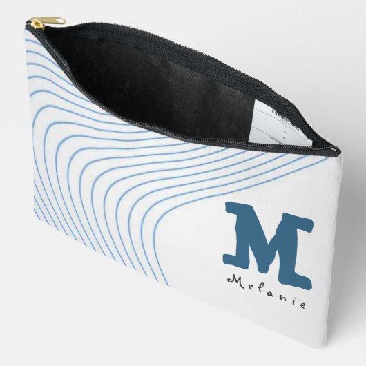Gradient dynamic curve Abstract minimal Monogram  Zubehörtasche (Offen)