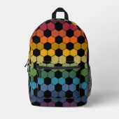 Gradient Earthy Rainbow Soccer Ball print Bedruckter Rucksack (Vorderseite)