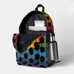 Gradient Earthy Rainbow Soccer Ball print Bedruckter Rucksack