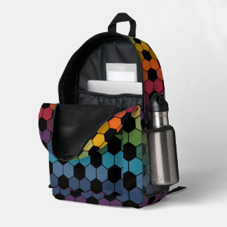 Gradient Earthy Rainbow Soccer Ball print Bedruckter Rucksack