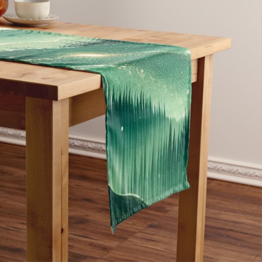 Gradient Emerald Kelly Green Glitzer Mit Monogramm Kurzer Tischläufer (Beispiel)