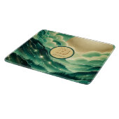 Gradient Emerald Kelly Green Glitzer Mit Monogramm Schneidebrett (Ecke)