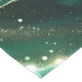 Gradient Emerald Kelly Green Glitzer Mit Monogramm Tischdecke (Schrägansicht)