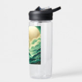 Gradient Emerald Kelly Green Glitzer Mit Monogramm Trinkflasche (Links)