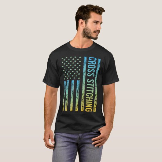 Gradient Flag 01 Cross Stitching T-Shirt (Vorne ganz)