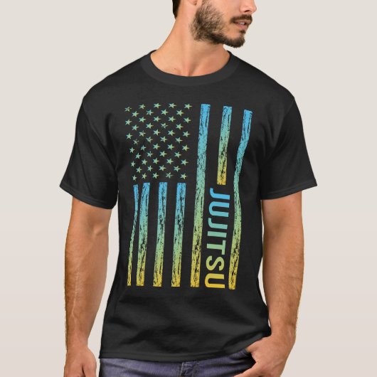 Gradient Flag 02 Jujitsu Ju Jitsu Jiujitsu Jiu Jit T-Shirt (Vorderseite)
