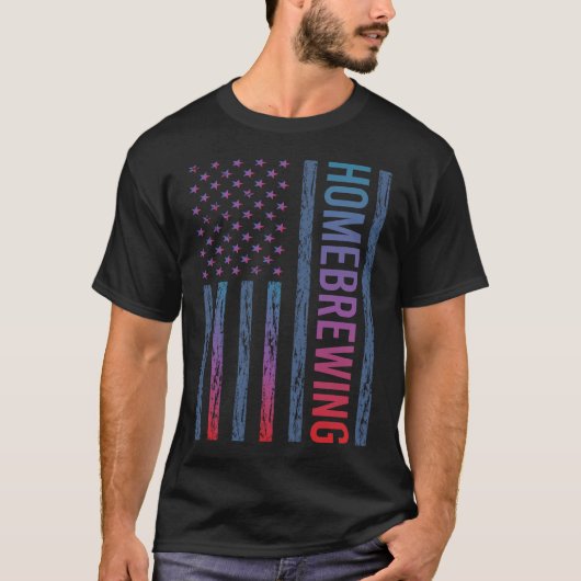Gradient Flag Beer Zuhause Brew Brewing Brewer T-Shirt (Vorderseite)