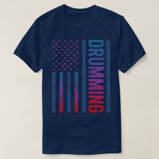 Gradient Flag Drummer Drum Drums T-Shirt (Design vorne)