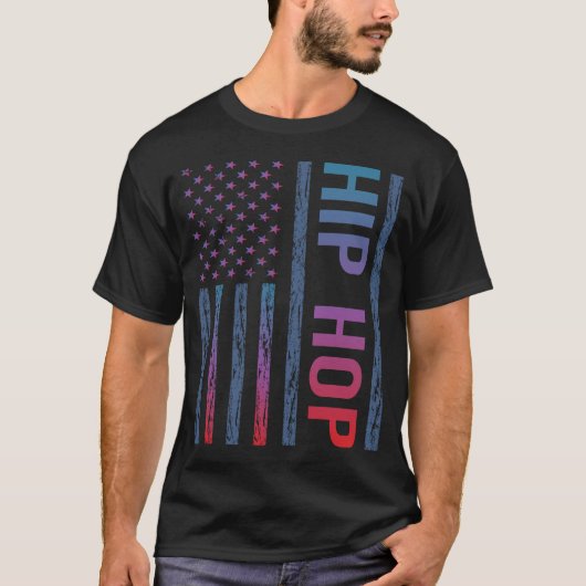 Gradient Flag Hip Hop Hiphop T-Shirt (Vorderseite)