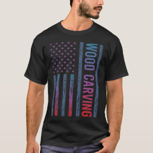 Gradient-Flag-Holzschnitzerei Holzschnitzen T-Shirt