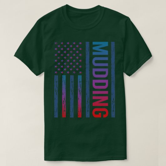Gradient Flag Mudding Mud Bogging T-Shirt (Design vorne)