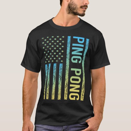 Gradient Flag Ping Pong Tischtennis T-Shirt (Vorderseite)