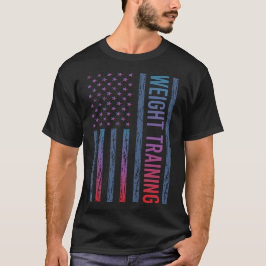Gradient-Flagge-Gewichtstraining T-Shirt (Vorderseite)