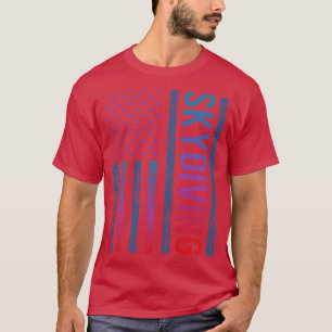 Gradient-Flagge Skydiving Fallschirmspringen Falls T-Shirt