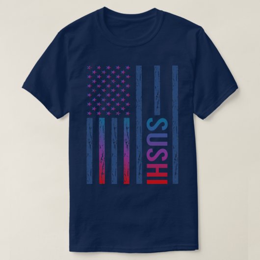 Gradient-Flagge Sushi T-Shirt (Design vorne)