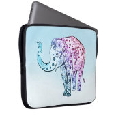 Gradient Floral Elephant Laptopschutzhülle (Vorne Rechts)
