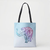 Gradient Floral Elephant Tasche (Vorderseite)