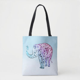 Gradient Floral Elephant Tasche