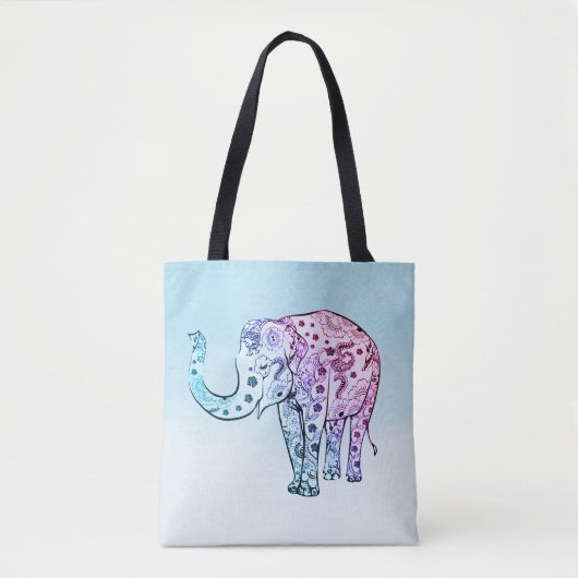 Gradient Floral Elephant Tasche (Vorderseite)