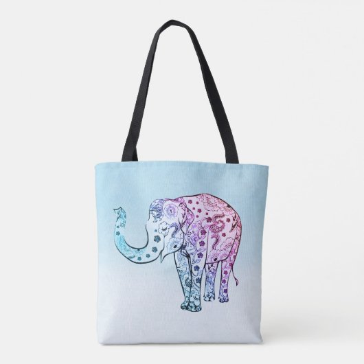 Gradient Floral Elephant Tasche (Rückseite)
