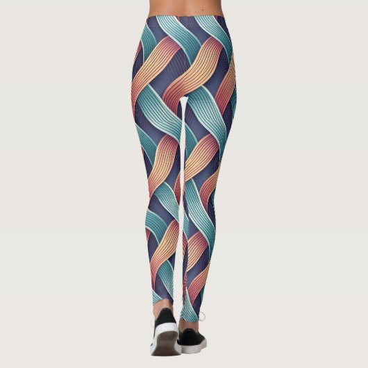 Gradient Flow Illusion | Seamless Abstract 3D Leggings (Rückseite)
