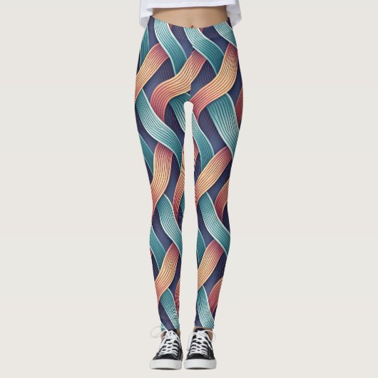 Gradient Flow Illusion | Seamless Abstract 3D Leggings (Vorderseite)