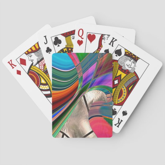 Gradient gebogene Streifen und metallische Scheibe Spielkarten (Rückseite)