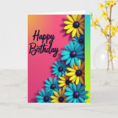 Gradient Geburtstagskarte mit Blumenmotiv Karte (Gelbe Blume)