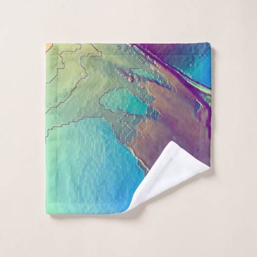 Gradient gefärbte Felsdüne mit weichem, hellem Badhandtuch Set (Waschlappen)