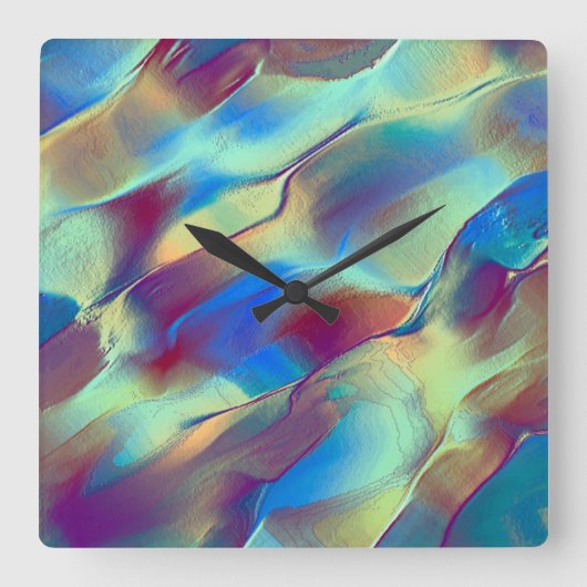 Gradient gefärbte Felsdüne mit weichem, hellem Quadratische Wanduhr (Vorderseite)