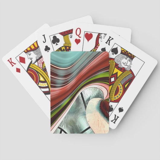 Gradient gekrümmte Streifen in gealterten Farben,  Spielkarten (Rückseite)