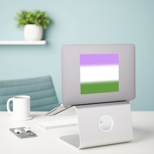 Gradient Genderqueer Pride Flag - Genderqueer Flag Aufkleber (Laptop auf Schreibtisch)