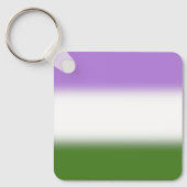 Gradient Genderqueer Pride Flag - Genderqueer Flag Schlüsselanhänger (Vorderseite)