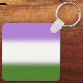 Gradient Genderqueer Pride Flag - Genderqueer Flag Schlüsselanhänger (Rückseite)