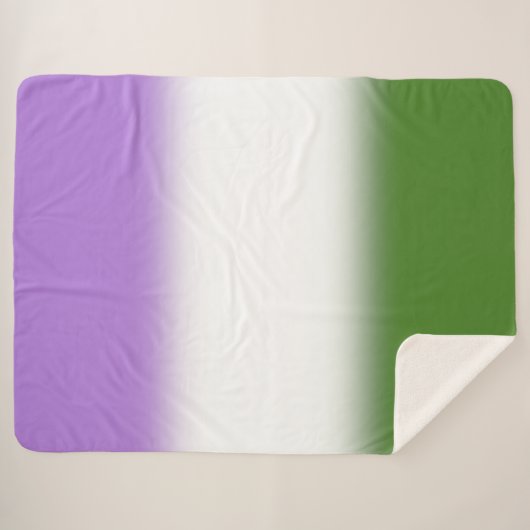 Gradient Genderqueer Pride Flag - Genderqueer Flag Sherpadecke (Vorderseite (Horizontal))