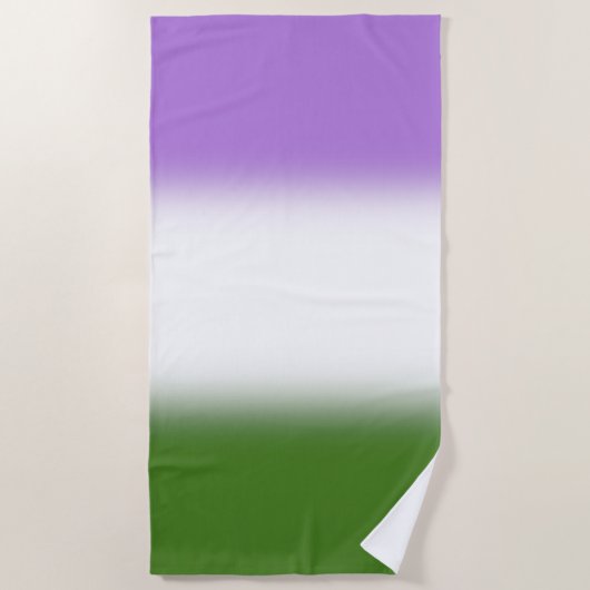 Gradient Genderqueer Pride Flag - Genderqueer Flag Strandtuch (Vorderseite)