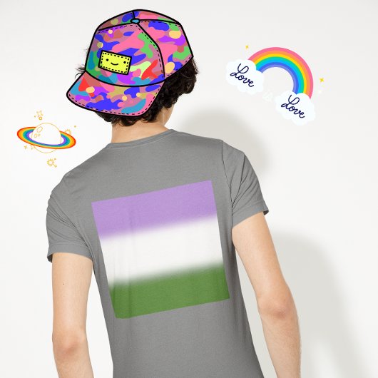 Gradient Genderqueer Pride Flag - Genderqueer Flag T-Shirt
