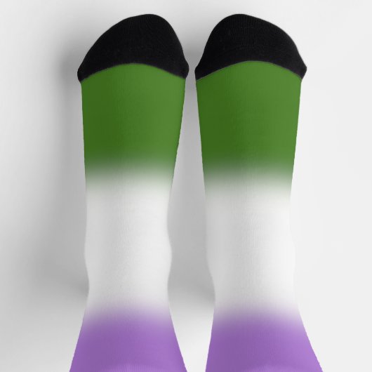 Gradient Genderqueer Pride Flag Socken (Oben)