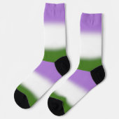 Gradient Genderqueer Pride Flag Socken (Linkes Detail)