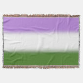 Gradient Genderqueer-Stolzflagge – Genderqueer-Fla Decke (Vorderseite)