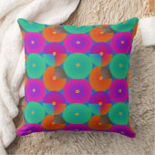 Gradient Geometric Circle Cushion Bright Blue Pink Kissen (Decke)