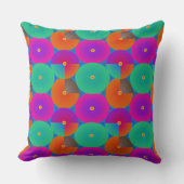 Gradient Geometric Circle Cushion Bright Blue Pink Kissen (Vorderseite)